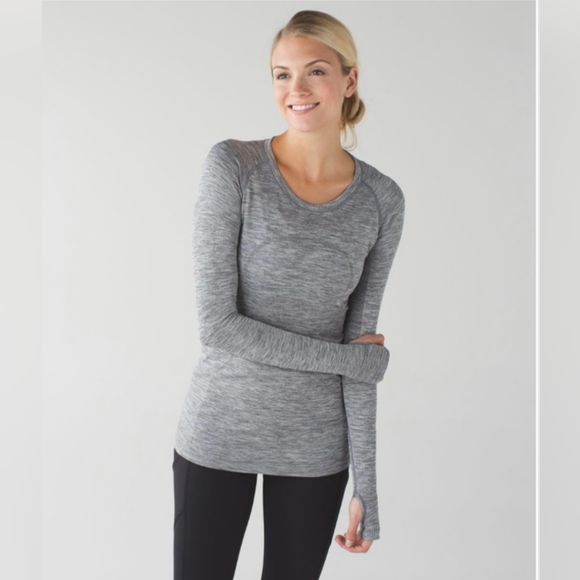 lululemon athletica Tops - Lululemon Women's Swiftly Tech Long Sleeve Crew Heathered Slate Size 4
